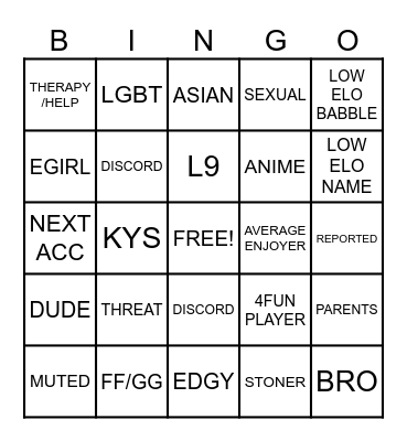 LEAGUE BINGO Card
