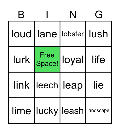 Lucky Bingo Card