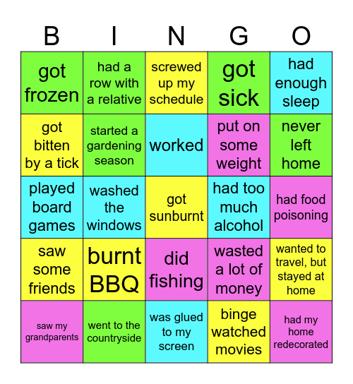 May Holidays Bingo Card