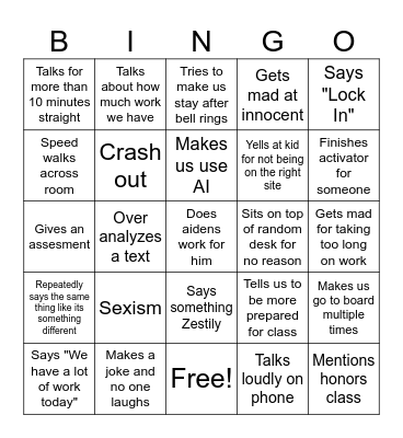 Mrs. Necci Bingo! Bingo Card