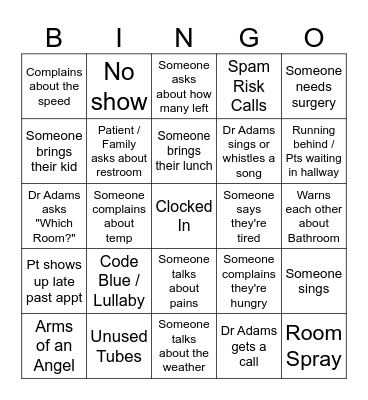 Work Bingo Card