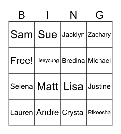 "Actor from a Movie for a Day" Bingo Card