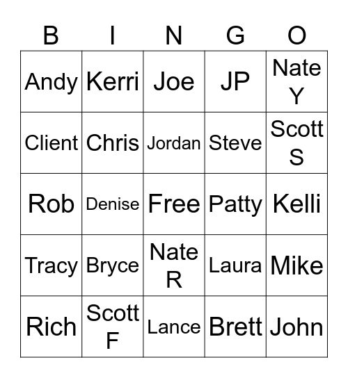 Who is Walking By Bingo Card