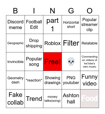 Shortd bingo Card