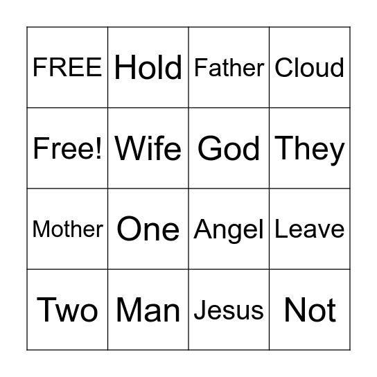 Matthew 19:5–6 Bingo Card