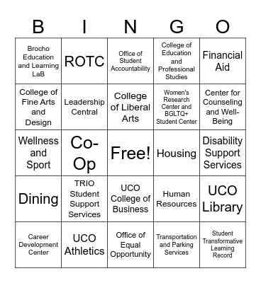 Resource Fair Bingo Card