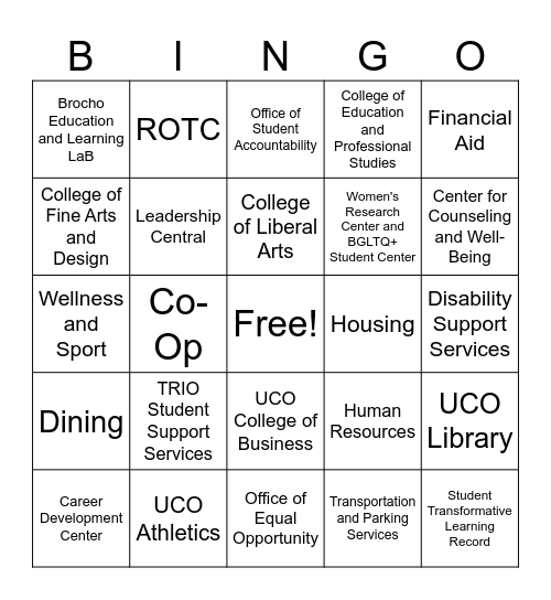 Resource Fair Bingo Card