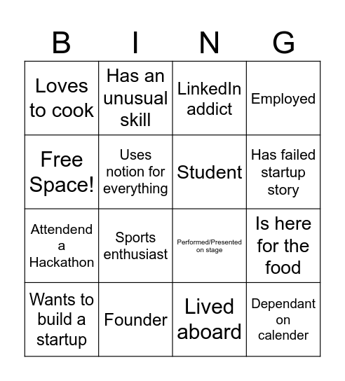 Notion Find the... Bingo Card
