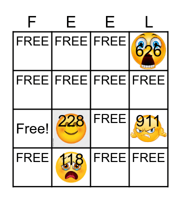 EMOTIONS BINGO! Bingo Card