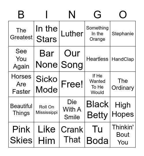 Clement - Soundtrack of My Life Bingo Card