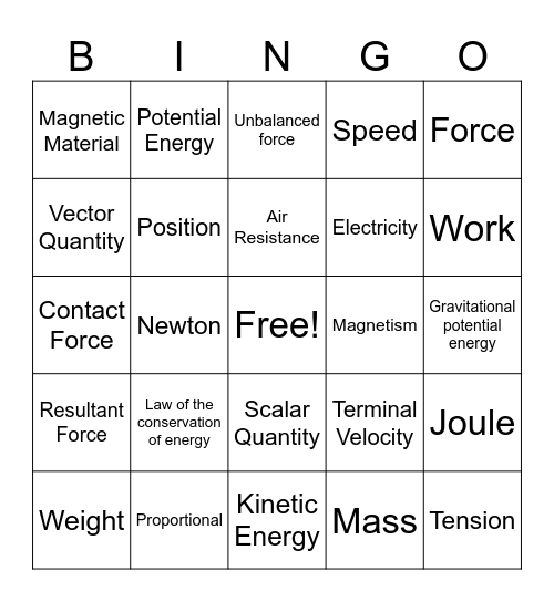 2025 7th Grade Spring Exam Review Bingo Card
