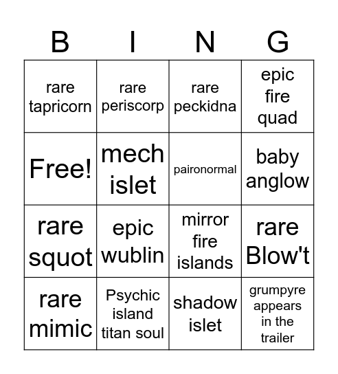 Perplexeplorer bingo Card
