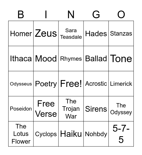 Quarter 2 Bingo Card