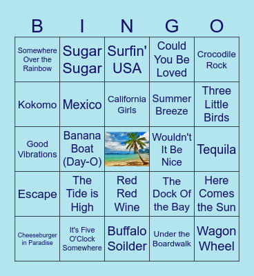 BEACH BINGO Card