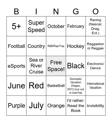 Icebreaker Bingo Card