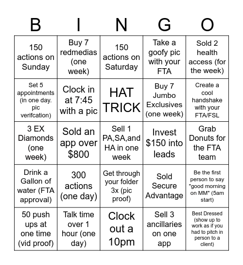 MM BINGO Card