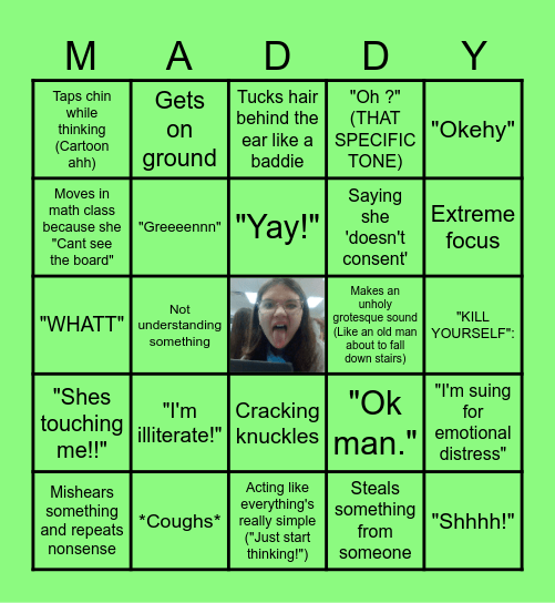 Maddie Bingo Card Bingo Card
