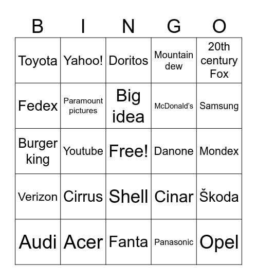 Full best animation logos Bingo Card
