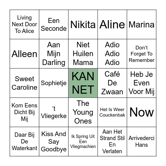 MUZIEKBINGO Card