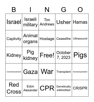 CNN 10 5/14/25 Bingo Card