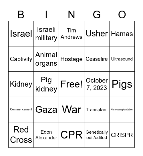 CNN 10 5/14/25 Bingo Card