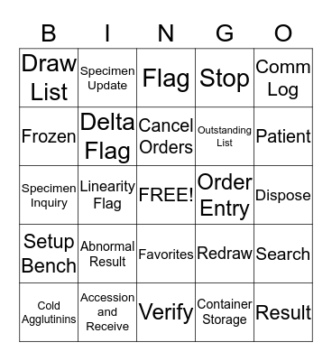 Beaker Bingo Card