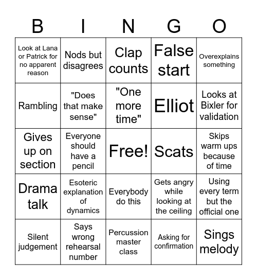 Hostetter Bingo Card