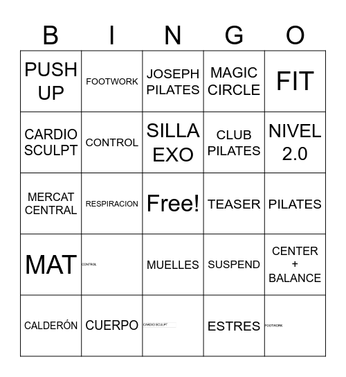 CLUB PILATES SABADELL CENTRE Bingo Card