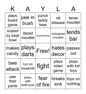 LilSimsie 24hr Dollhouse Stream Bingo Card