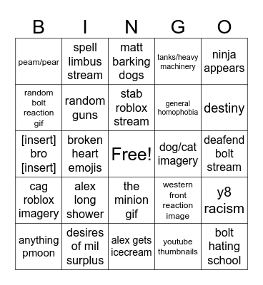 Campbells Bingo Card