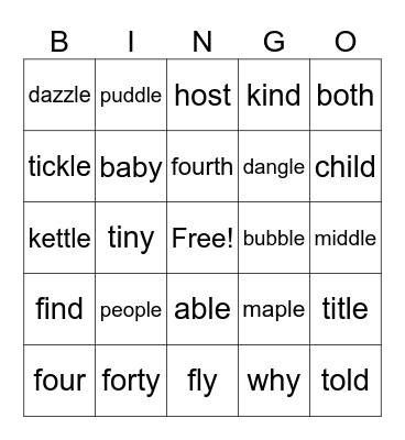 75 & 76 Bingo Card