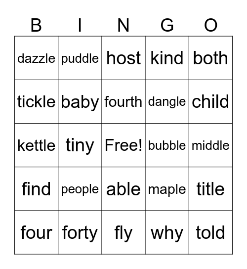 75 & 76 Bingo Card