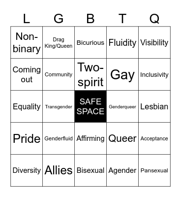 LGBTQIA2S+ BINGO Card