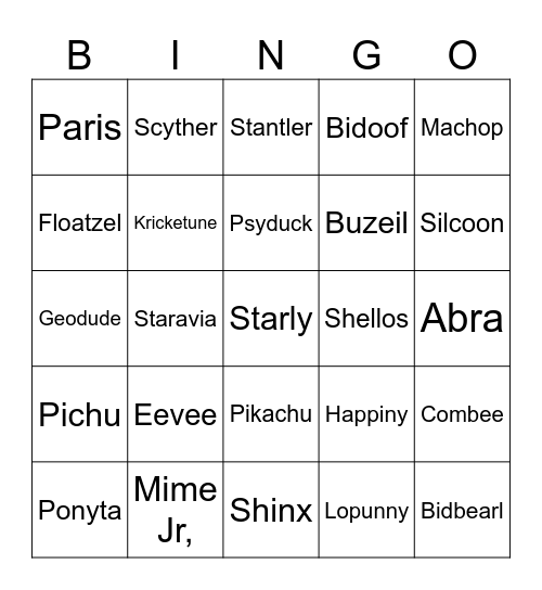 Obsidian Fieldlands Bingo Card