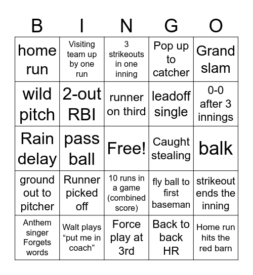 SwampBat Bingo Card