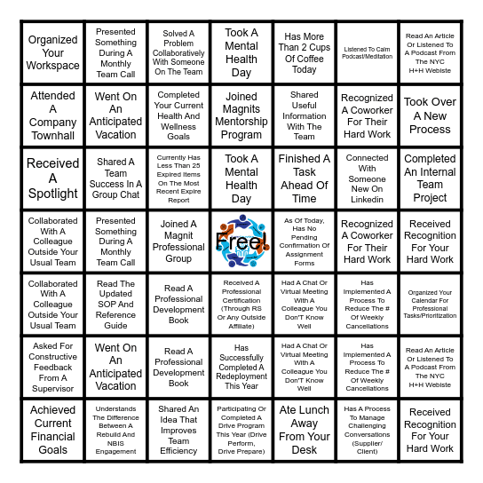 GOALGETTERS BINGO Card