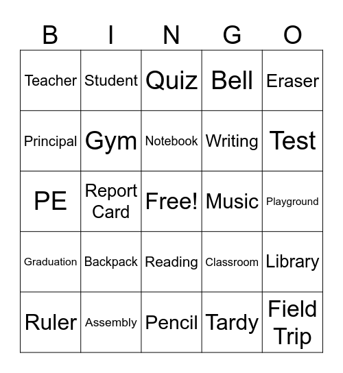Limo Lunch Bingo Card