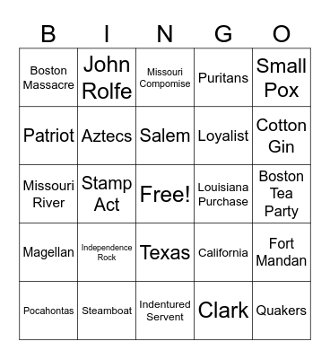 Random Things from this year with Fox Bingo Card