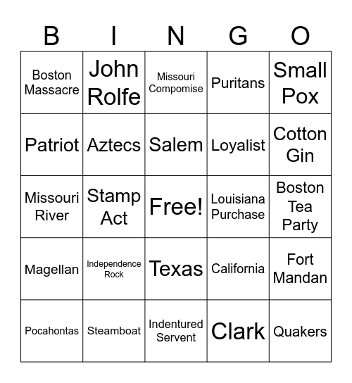 Random Things from this year with Fox Bingo Card
