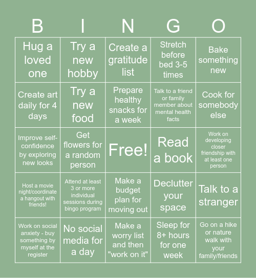 KP Summer Bingo Card