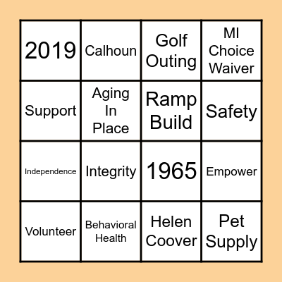 Milestone Senior Services Bingo Card