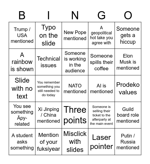 💥SEMINAR BINGO💥 Bingo Card