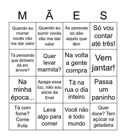 HH ONLINE Bingo Card