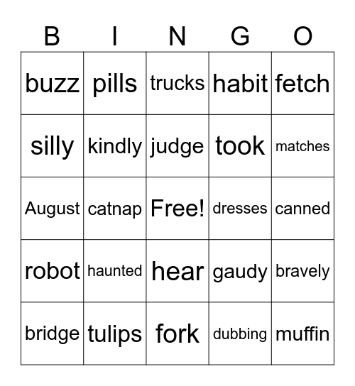 Review Bingo Card