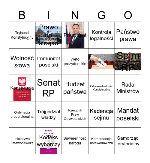 Rzeczpospolita Polska Bingo Card
