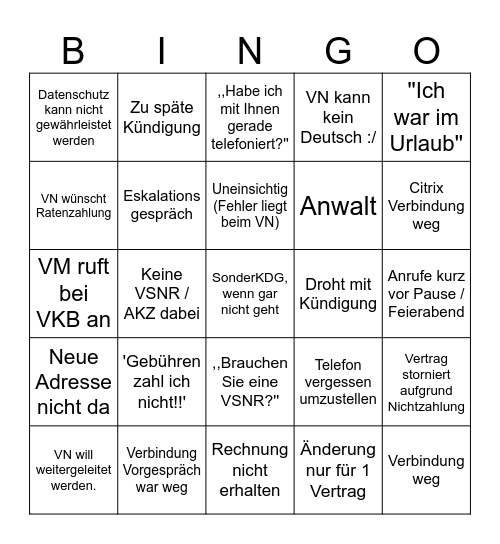 Bingo Card