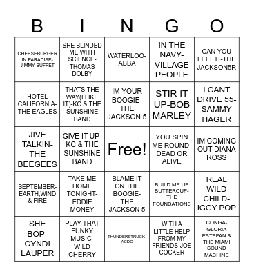 BACK IN TIME 1.0 Bingo Card