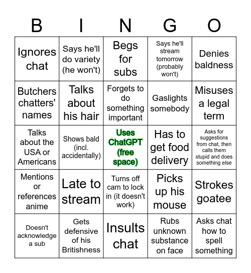 52Chains Bingo Card