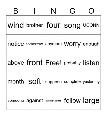 Wonders Unit 6 Grade 2 Bingo Card