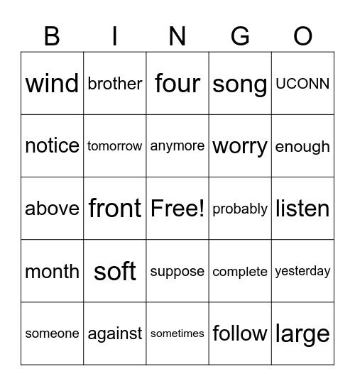 Wonders Unit 6 Grade 2 Bingo Card